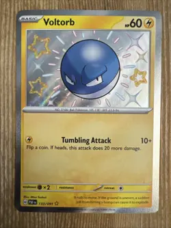 Voltorb 133/091 Pokemon TCG Scarlet & Violet Paldean Fates Baby Shiny Rare NM - Image 1