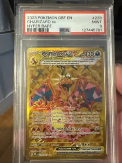 🔥 Charizard ex #228 PSA 9 Hyper Rare Gold Obsidian Flames 2023 Pokemon GEM MINT - Image 1