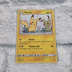 2019 Pokemon Sun & Moon Black Star Promo Pikachu Holo Swirl #SM162 - Image 1