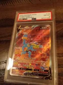 2022 POKEMON SWORD & SHIELD ASTRAL RADIANCE #172 FULL ART/MACHAMP V PSA 8 Slab - Image 1