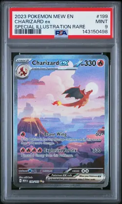 2023 POKEMON MEW EN-151 SPECIAL ILLUSTRATION RARE #199 CHARIZARD EX PSA 9 - Image 1