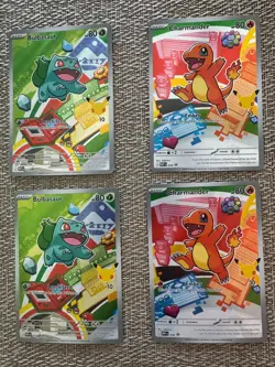 Pokemon TCG First Partner Illustration Series 1 Kanto GEN 1 Starters SET OF 2 - Image 2