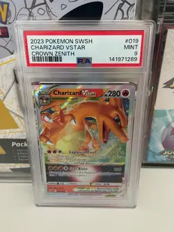 Pokemon TCG: Charizard VSTAR Crown Zenith 019/159 Holo Ultra Rare PSA 9 - Image 1