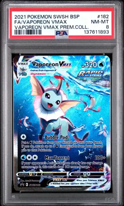 Fa/Vaporeon Vmax Pokemon Swsh Black Star Promo 182 NM PSA 8 - Image 1