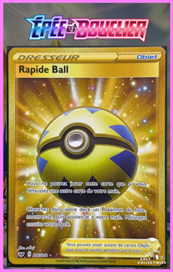 Carte Pokemon Rapide Ball 216/202 Gold EB01 EB1 Epee et Bouclier FR NEUVE - Image 1