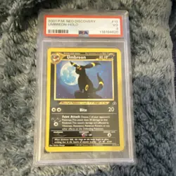 Pokemon Umbreon Neo Discovery 13/75 Holo Rare Unlimited 2001 PSA 3 - Image 1