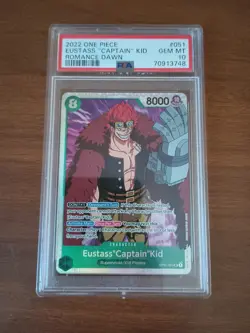 2022 ONE PIECE ENG ROMANCE DAWN EUSTASS CAPTAIN KID OP01-051 SR PSA 10 - Image 1