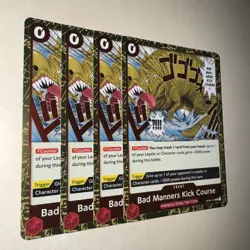 One Piece TCG OP04-016 X4 Playset Bad Manners Kick Course Rare English CCG - Image 4