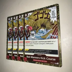 One Piece TCG OP04-016 X4 Playset Bad Manners Kick Course Rare English CCG - Image 5