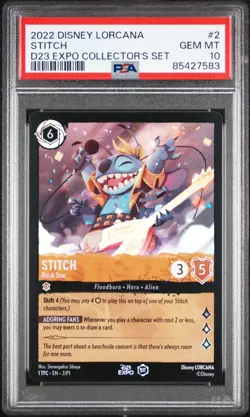 Stitch Rock Star PSA 10 Gem Mint - Lorcana 2022 D23 Expo 1st Edition #2 - Image 1