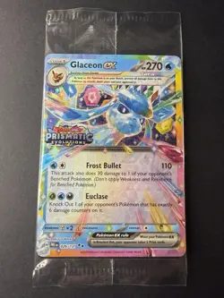 Glaceon ex 026/131 Stamped Prismatic Evolutions Surprise Box Promo Card- Sealed - Image 1