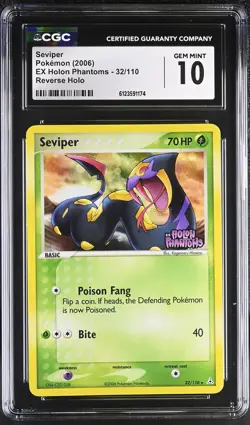 CGC 10 Seviper 2006 EX Holon Phantoms 32/110 Reverse Holo STAMPED Pokemon Card - Image 1