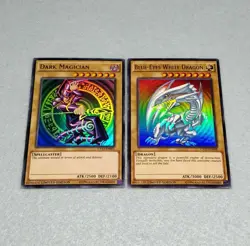 Yugioh Blue Eyes White Dragon + Dark Magician Ultra Rare 2 Card + Bonus - Image 1