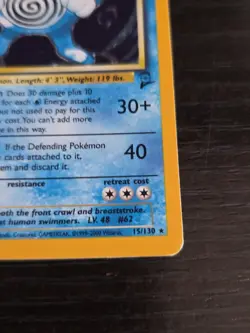 Poliwrath Base Set 2 Holo Rare Pokemon TCG Card 15/130 Unlimited Edition LP - Image 2