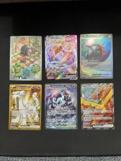 6 Card Lot Pokemon Card Collection Full Arts Holos TCG Rares V EX MINTY - Image 2