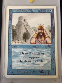 Magic the Gathering Ancestral Recall Unlimited Edition Rare Card LP Raw - Image 1