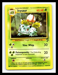 💥 IVYSAUR Non Holo 2000 Pokemon Base Set 2 WOTC Vintage Card # 44/130 - Image 1