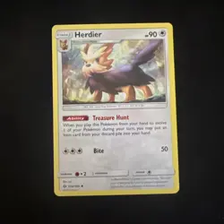 Herdier 104/149 Sun & Moon Base Set Regular Pokemon Card TCG - Image 1