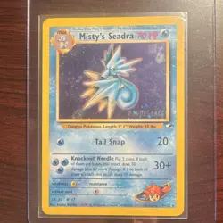 Pokemon Misty's Seadra 9/132 Gym Heroes Prerelease Holo Promo 70 HP Card - Image 1