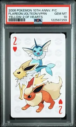 PSA 10 POKEMON PLAYING CARD FLAREON JOLTEON VAPOREON 10TH ANNIVERSARY 789B - Image 1