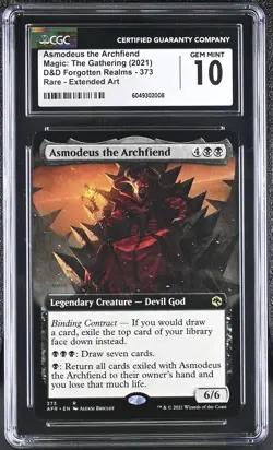 ASMODEUS THE ARCHFIEND D&D Forgotten Realms Extended Art Rare CGC 10 MTG - Image 1