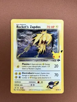 Pokemon Anniversary Celebrations Rocket's Zapdos Gym Challenge 15/132 Holo Rare - Image 1