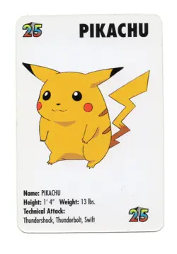 Pikachu #25 KFC Pokemon mini card promo 1998 - Image 1