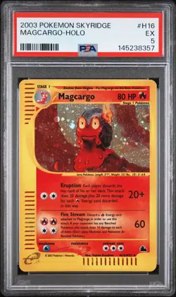 2003 Pokemon Skyridge Magcargo Holo #H16 PSA 5 EX (Eye Appeal!) - Image 1