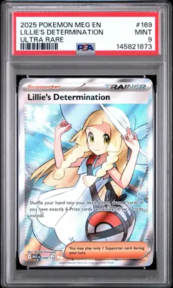 2025 POKEMON MEG EN-MEGA EVOLUTION ULTRA RARE #169 LILLIE'S DETERMINATION PSA 9 - Image 1
