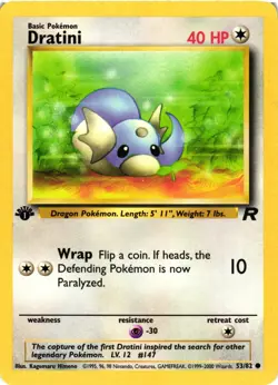 Pokemon TCG Dratini 1st Edition Team Rocket 53/82 Common VLP - Image 1