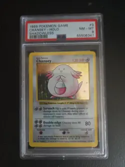Pokemon Base Set Shadowless Holo Chansey 3/102 1999 PSA 8 NM-Mint - Image 1
