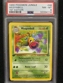 1999 Pokemon Jungle 1st Edition Weepinbell 48/64 PSA 8 NM-MT - Image 1