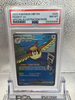Pidgeot ex 225/197 PSA 8 Obsidian Flames English Pokemon - Image 1