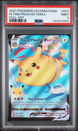 2 of 2021 POKEMON CELEBRATIONS #007 FULL ART/FLYING PIKACHU VMAX PSA 9 - Image 1