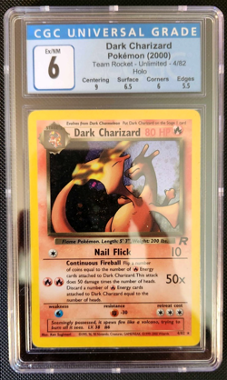 2000 Pokemon Team Rocket Dark Charizard Holo CGC 6 Excellent to Near Mint #4/82 - Image 1