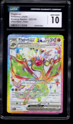 2024 POKEMON SURGING SPARKS FLYGON EX ULTRA RARE 222/191 CGC 10 GEM MINT - Image 1