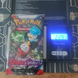 Heavy 22.91g Pokemon Tcg scarlet and violet base Booster Pack Factory Sealed New - Image 1