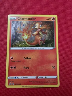 Charmander Pokemon Sword & Shield SWSH092 Cosmos Holo Black Star Promo W/ Swirl - Image 1