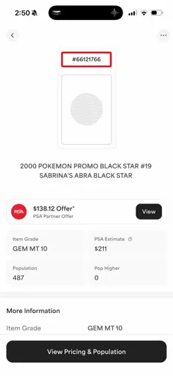 2000 POKEMON PROMO BLACK STAR #19 SABRINA'S ABRA BLACK STAR - Image 3
