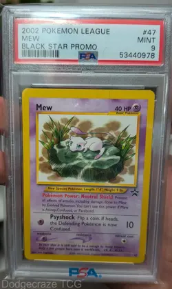 2002 Pokemon League Promo Black Star Mew 47 PSA 9 - Image 1