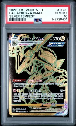 2022 POKEMON SWORD & SHIELD SILVER TEMPEST #TG29 FULL ART/RAYQUAZA VMAX PSA 10 - Image 2