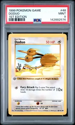 1999 POKEMON BASE SET 1ST EDITION #48 DODUO PSA 9 - Image 1