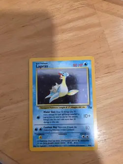 Pokemon TCG Lapras Holo Rare Fossil 10/62 Wizards Unlimited Basic 1999 - Image 1