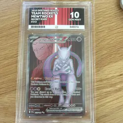 Pokemon TCG Team Rocket's Mewtwo EX 213/182 Ace 10 English Gem Mint - Image 1