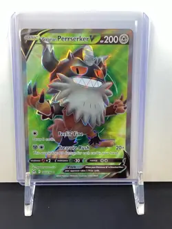 Pokemon Galarian Perrserker V 183/196 Lost Origin Sword & Shield FULL ART - Image 1