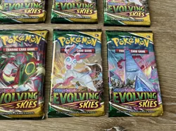 Pokemon TCG Evolving Skies Booster Pack Lot of 8 Sealed Sword & Shield - Image 5
