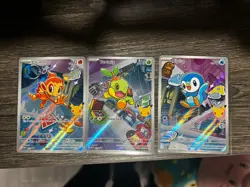 Pokemon First Partner Illustration Rare Turtwig Chimchar Piplup 30th Anniversary - Image 1