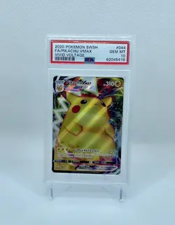 PSA 10 Pikachu VMAX 2020 Pokemon SWSH Vivid Voltage FA Ultra Rare 044 62045416 - Image 1