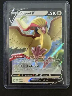 Pokemon TCG Pidgeot V Lost Origin 137/196 Holo Ultra Rare NM - Image 1