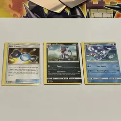 Miscut Error 3 in a row Pokemon Card Excellent Condition Sun and Moon base set - Image 1